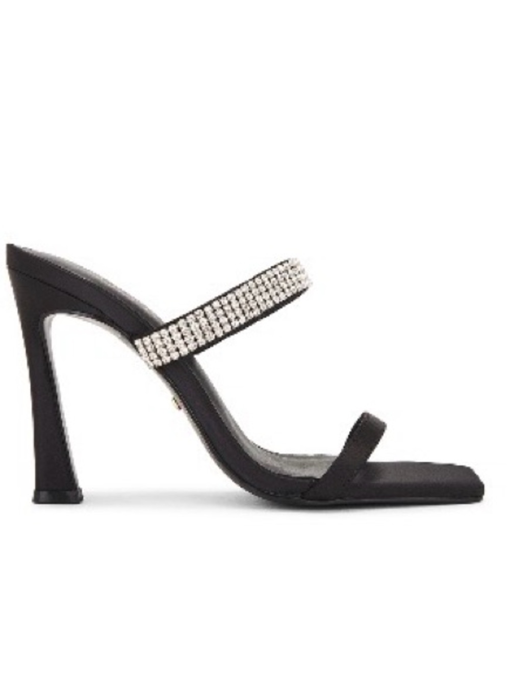 RAYE Black Rhinestone-Embellished High Heel Mule